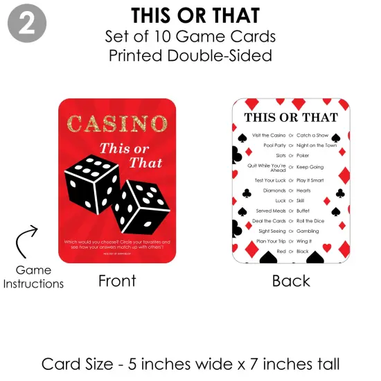 Big Dot of Happiness Las Vegas - 4 Casino Party Games - 10 Cards Each - Gamerific Bundle {7}