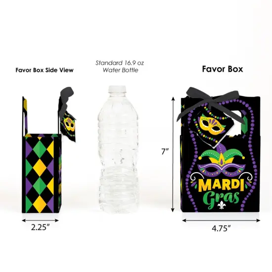 Big Dot of Happiness Colorful Mardi Gras Mask - Masquerade Party Favor Boxes - Set of 12 {3}