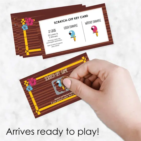 Big Dot of Happiness Tiki Luau - Tropical Hawaiian Summer Party Game Scratch Off Cards - 22 Count {3}