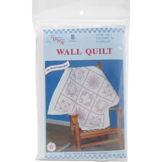 Jack Dempsey Stamped White Wall Or Lap Quilt 36"X36"-Sampler {1}