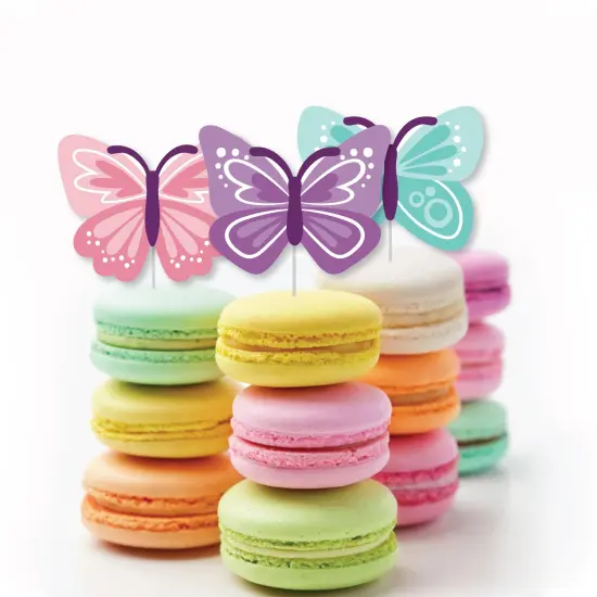 Big Dot of Happiness Beautiful Butterfly - DIY Shaped Floral Baby Shower or Birthday Party Cut-Outs - 24 Count {4}