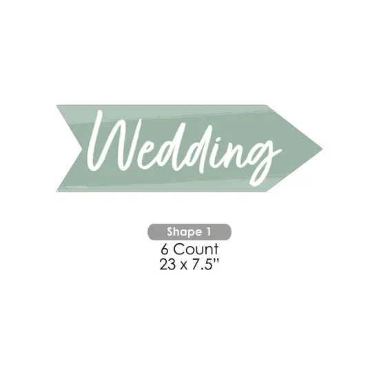 Big Dot of Happiness Sage Green Elegantly Simple - Arrow Wedding and Receptions Direction Signs - Double Sided Outdoor Yard Signs - Set of 6 {7}