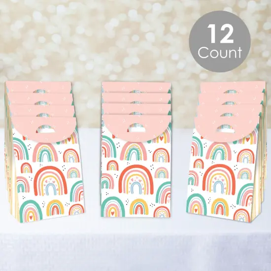 Big Dot of Happiness Hello Rainbow - Boho Baby Shower and Birthday Gift Favor Bags - Party Goodie Boxes - Set of 12 {3}