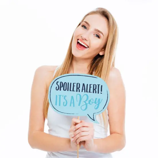 Big Dot of Happiness Funny It's a Boy - Blue Baby Shower Photo Booth Props Kit - 10 Piece {3}