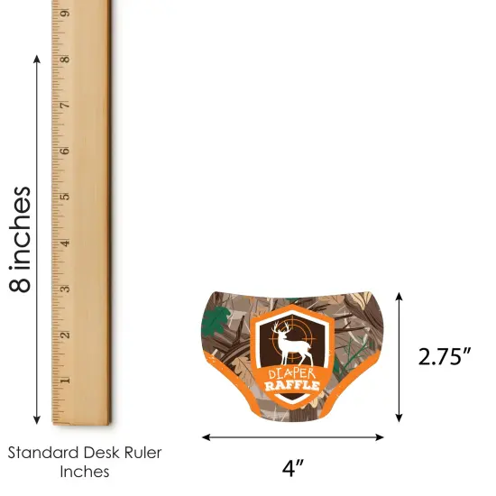 Big Dot of Happiness Gone Hunting - Diaper Shaped Raffle Ticket Inserts - Baby Shower Activities - Deer Hunting Camo Diaper Raffle Game - Set of 24 {4}