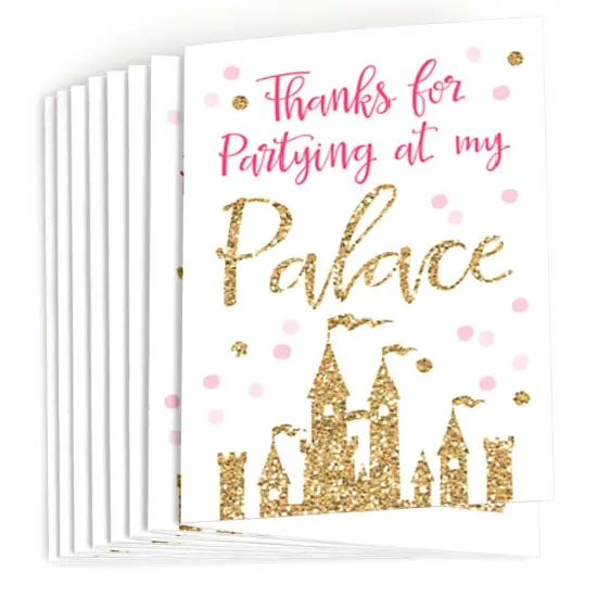 Big Dot of Happiness Little Princess Crown - Pink and Gold Princess Baby Shower or Birthday Party Thank You Cards (8 count) {3}