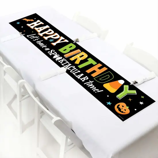 Big Dot of Happiness Jack-O'-Lantern Halloween - Happy Birthday Kids Halloween Decorations Party Banner {7}