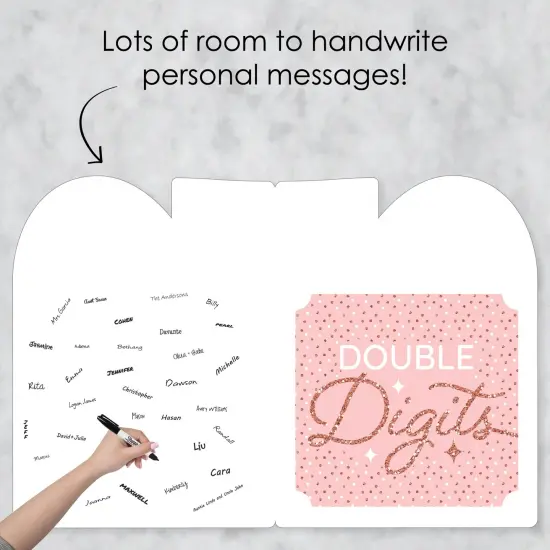 Big Dot of Happiness 10th Pink Rose Gold Birthday - Happy Birthday Giant Greeting Card - Big Shaped Jumborific Card - 16.5 x 22 inches {4}