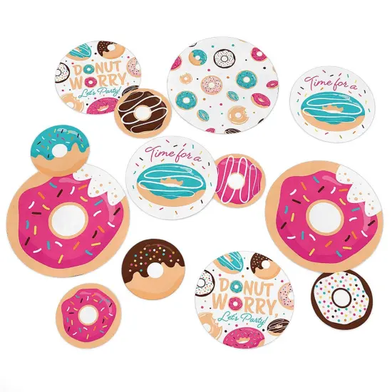 Big Dot of Happiness Donut Worry, Let's Party - Doughnut Party Giant Circle Confetti - Party Decorations - Large Confetti 27 Count {1}