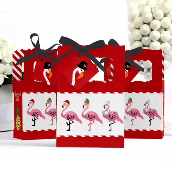 Big Dot of Happiness Flamingle Bells - Tropical Flamingo Christmas Party Favor Boxes - Set of 12 {4}