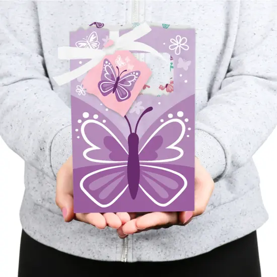 Big Dot of Happiness Beautiful Butterfly - Floral Baby Shower or Birthday Party Favor Boxes - Set of 12 {6}