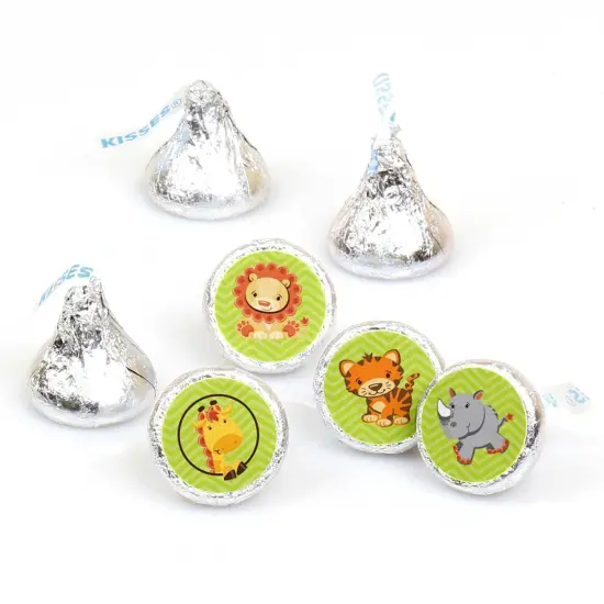 Big Dot of Happiness Funfari - Fun Safari Jungle - Baby Shower or Birthday Round Candy Sticker Favors - Labels Fits Chocolate Candy (1 sheet of 108) {1}