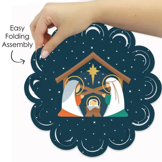 Big Dot of Happiness Holy Nativity - Manger Scene Religious Christmas Round Table Decorations - Paper Chargers - Place Setting For 12 {6}
