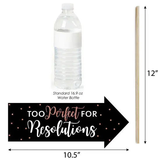 Big Dot of Happiness Funny Rose Gold Happy New Year - New Year's Eve Party Photo Booth Props Kit - 10 Piece {3}