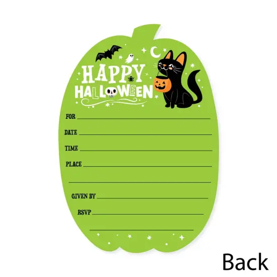 Big Dot of Happiness Jack-O'-Lantern Halloween - Shaped Fill-In Invitations - Kids Halloween Party Invitation Cards with Envelopes - Set of 12 {6}