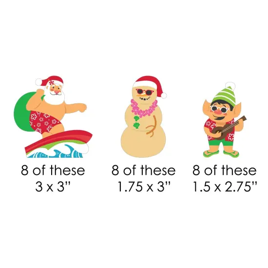 Big Dot of Happiness Tropical Christmas - DIY Shaped Beach Santa Holiday Party Cut-Outs - 24 Count {3}