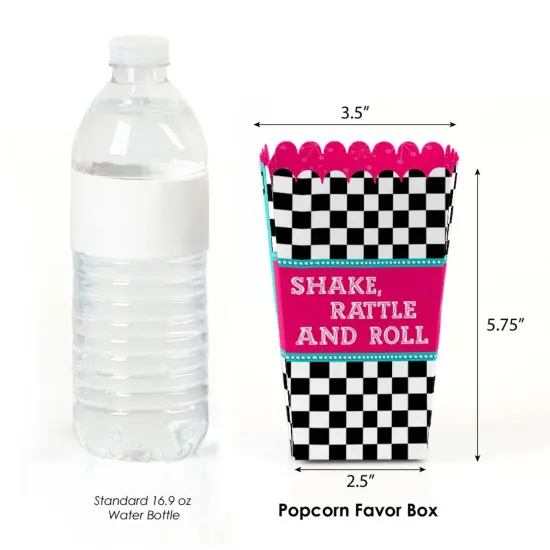 Big Dot of Happiness 50's Sock Hop - 1950s Rock N Roll Party Favor Popcorn Treat Boxes - Set of 12 {3}
