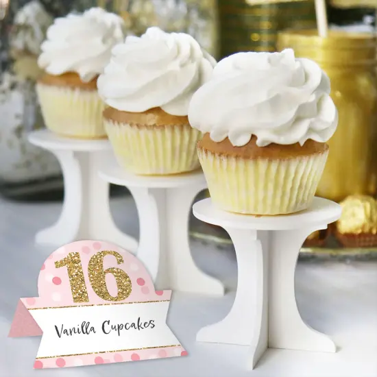 Big Dot of Happiness Sweet 16 - 16th Birthday Party Tent Buffet Card - Table Setting Name Place Cards - Set of 24 {6}