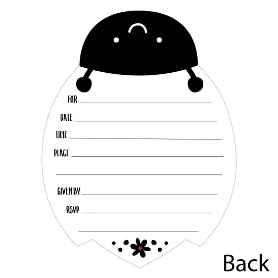 Big Dot of Happiness Happy Little Ladybug - Shaped Fill-in Invitations - Baby Shower or Birthday Party Invitation Cards with Envelopes - Set of 12 {4}