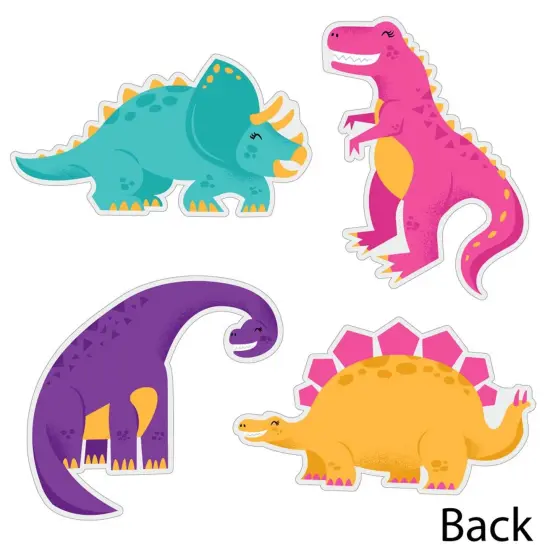 Big Dot of Happiness Roar Dinosaur Girl - T-Rex Triceratops Stegosaurus & Brontosaurus Decor DIY Dino Baby Shower or Birthday Essentials - Set of 20 {4}