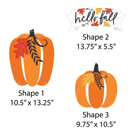 Big Dot of Happiness Fall Pumpkin - Hanging Porch Halloween or Thanksgiving Party Outdoor Decorations - Front Door Decor - 3 Piece Sign {7}