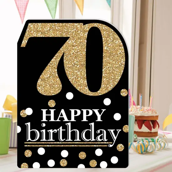 Big Dot of Happiness Adult 70th Birthday - Gold - Happy Birthday Giant Greeting Card - Big Shaped Jumborific Card {3}