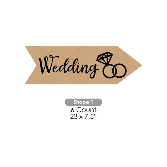 Big Dot of Happiness Rustic Kraft - Arrow Wedding and Reception Directional Signs - Double Sided Outdoor Yard Sign - Set of 6 {7}