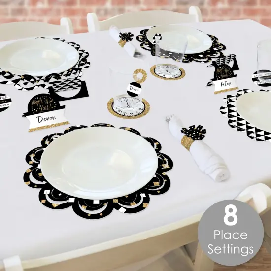 Big Dot of Happiness New Year&rsquo;s Eve - Gold - New Years Eve Party Paper Charger and Table Decorations - Chargerific Kit - Place Setting for 8 {3}