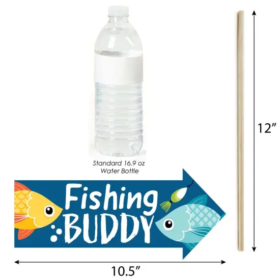 Big Dot of Happiness Funny Let's Go Fishing - Fish Themed Birthday Party or Baby Shower Photo Booth Props Kit - 10 Piece {4}