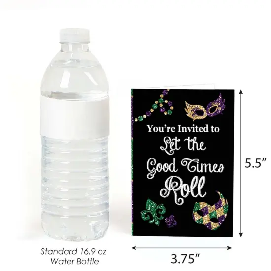 Big Dot of Happiness Mardi Gras - Fill In Masquerade Party Invitations (8 count) {4}