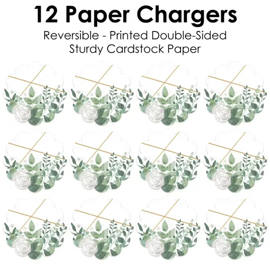 Big Dot of Happiness Boho Botanical - Greenery Party Round Table Decorations - Paper Chargers - Place Setting For 12 {7}