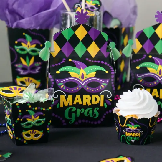 Big Dot of Happiness Colorful Mardi Gras Mask - Masquerade Party Decorations - Party Cupcake Wrappers - Set of 12 {6}