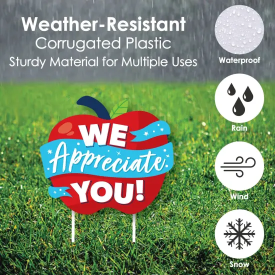 Big Dot of Happiness Thank You Teachers - Yard Sign and Outdoor Lawn Decorations - Teacher and Staff Appreciation Yard Signs - Set of 8 {4}