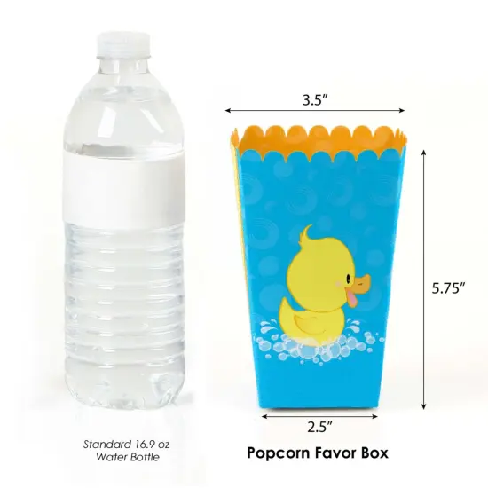 Big Dot of Happiness Ducky Duck - Baby Shower or Birthday Favor Popcorn Treat Boxes - Set of 12 {3}