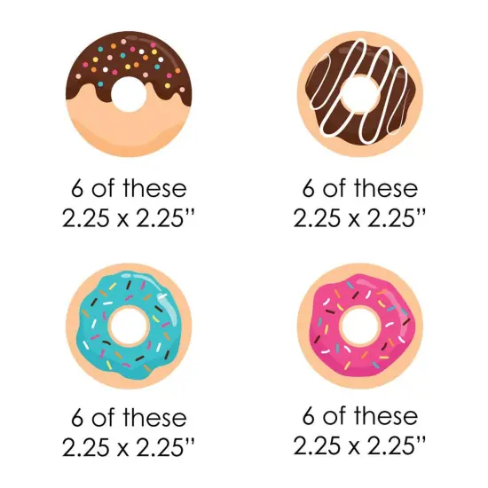 Big Dot of Happiness Donut Worry, Let's Party - DIY Shaped Doughnut Party Cut-Outs - 24 Count {3}