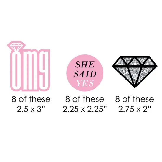 Big Dot of Happiness Omg, You're Getting Married Paper Straw Decor - Engagement Party Striped Decorative Straws - Set of 24 {3}