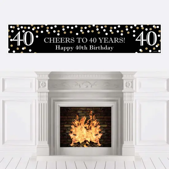 Big Dot of Happiness Adult 40th Birthday - Gold - Happy Birthday Decorations Party Banner {1}