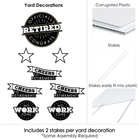 Big Dot of Happiness Happy Retirement - Yard Sign & Outdoor Lawn Decorations - Retirement Party Yard Signs - Set of 8 {6}