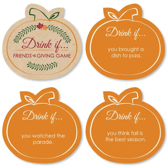 Big Dot of Happiness Drink If Game - Friends Thanksgiving Feast - Friendsgiving Party Game - 24 Count {1}