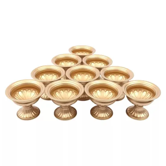 10 PCS Gold Flower Trumpet Vases Wedding Party Tabletop Centerpieces Stand Decor {1}