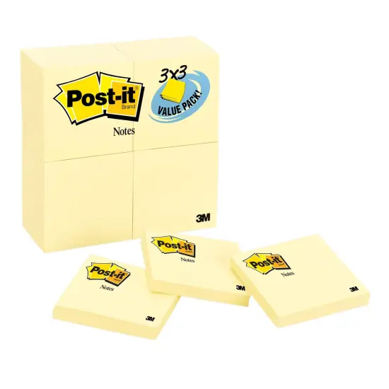 Notes Value Pack, 3" x 3", Canary Yellow, 24 Pads {1}