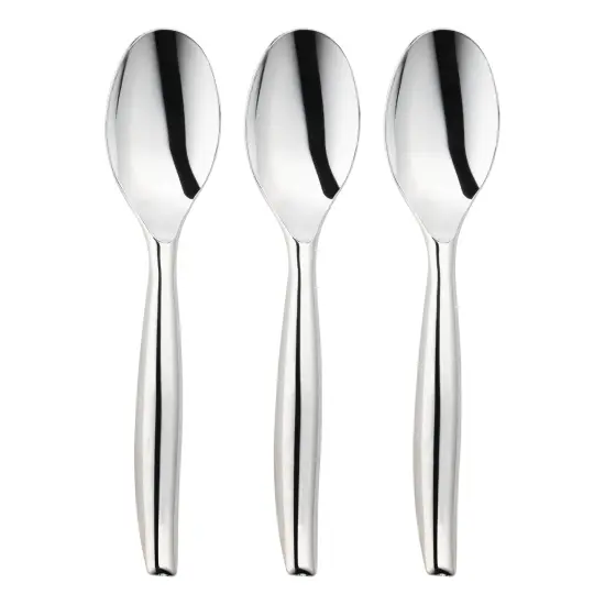 Silver Disposable Plastic Serving Spoons (150 Spoons) {1}