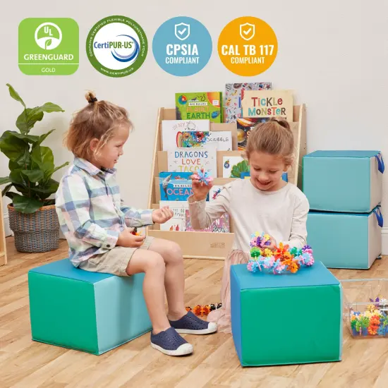 SoftZone Children's Cozy Cubes, Flexible Seating, 4-Pack Contemporary {6}