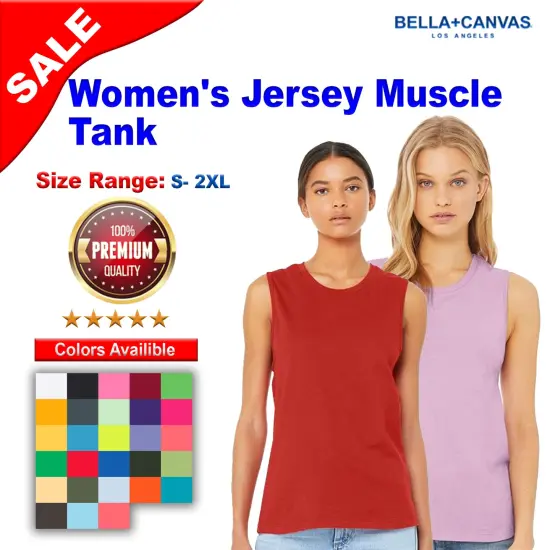BELLA + CANVAS&reg; Women's Jersey Muscle Short Sleeve Crew Neck Tank - 6003 Black {2}