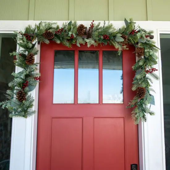 9 ft. Artificial Christmas Garland with Lights - Winter Frost {6}