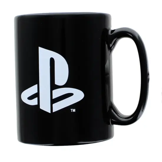 PlayStation Logo and Icons Black Ceramic Coffee Mug {3}