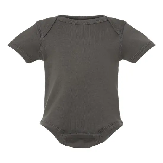 Rabbit Skins&reg; Infant Baby Rib Bodysuit Short Sleeve Charcoal {2}