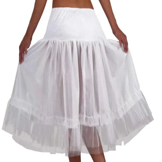 White Tea Length Costume Crinoline Slip Adult One Size Fits Most {1}