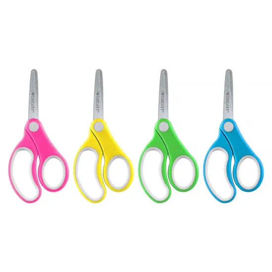 Soft Handle 5" Kids Scissors, Blunt, Assorted Colors (No Color Choice), Pack of 12 {2}