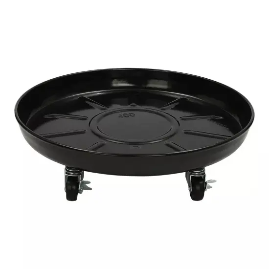 16" 3pcs Plant Stand Flower Tray Shelf Planter Cart Trolley with Lockable Wheels {2}